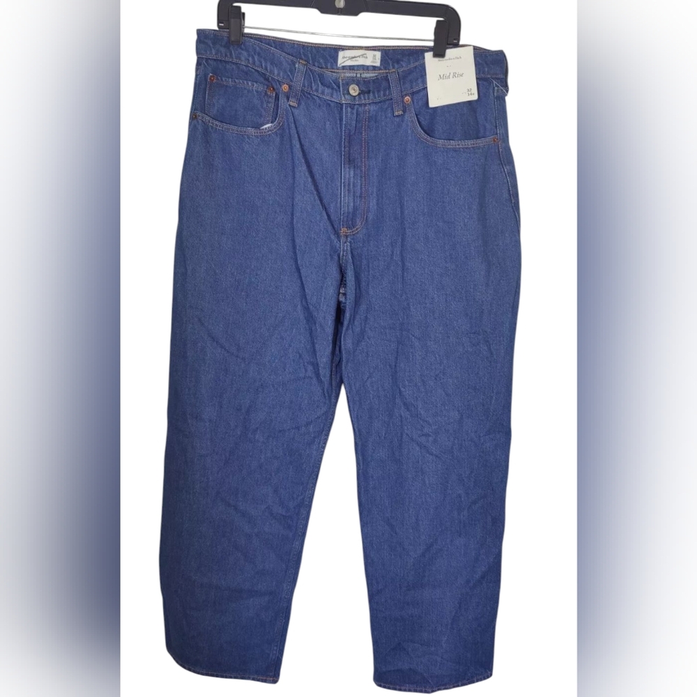 Abercrombie & Fitch Wide Leg Medium Wash Jeans‎ 14R NWT Waist 36